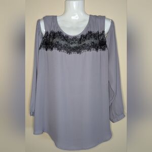 Maurices Lace Yoke Cold Shoulder Long Sleeve